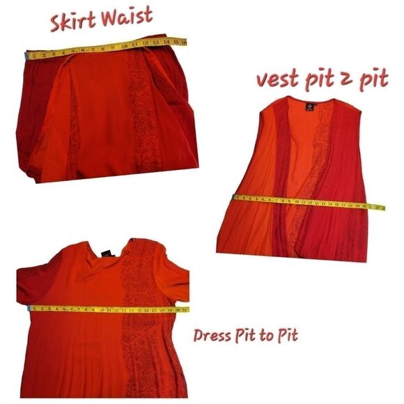 ENDLESS Knot Art Women's Vintage 3pc Bohemian Hippie Set Vest Tunic Skirt - Picture 15 of 15